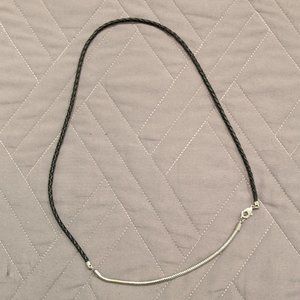 Banana Republic Leather & Silver Necklace